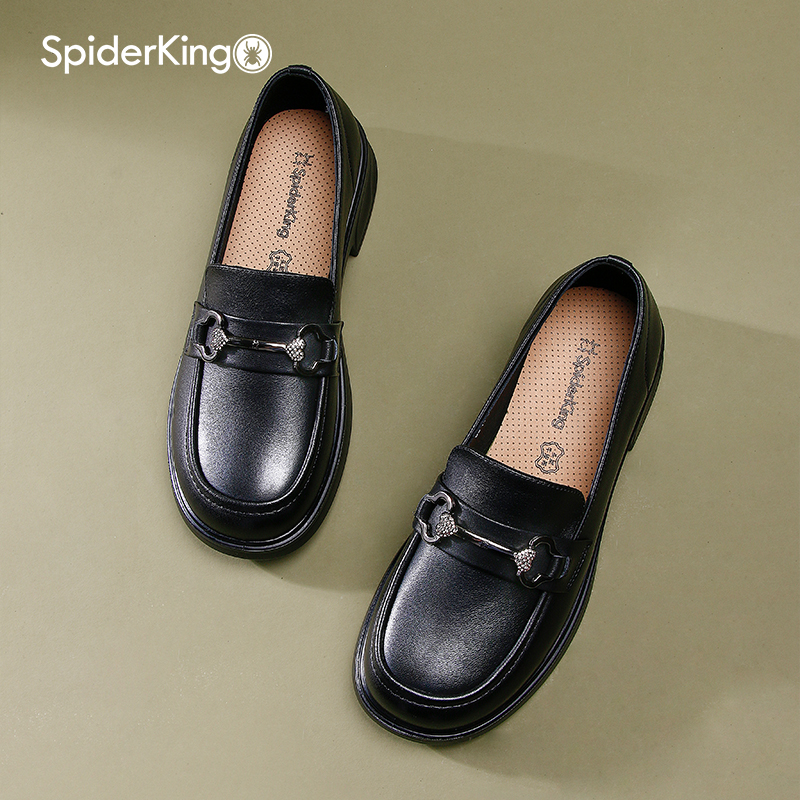 蜘蛛王官方正品授权女真皮乐福鞋