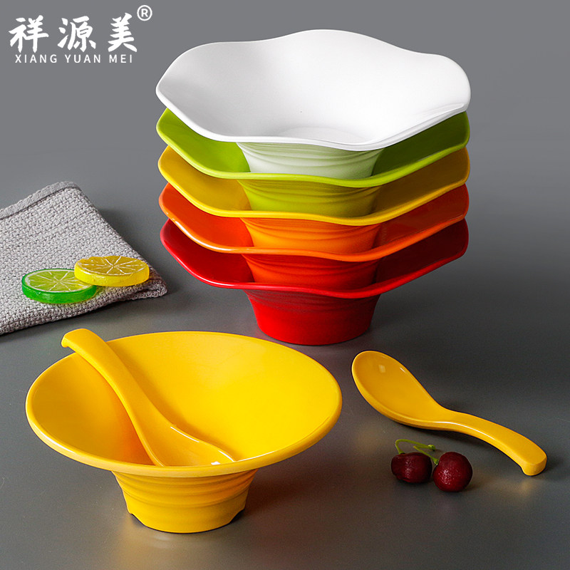 密胺餐具甜品碗商用创意小吃碗塑料仿瓷冰淇淋绵绵冰沙冰雪糕大碗