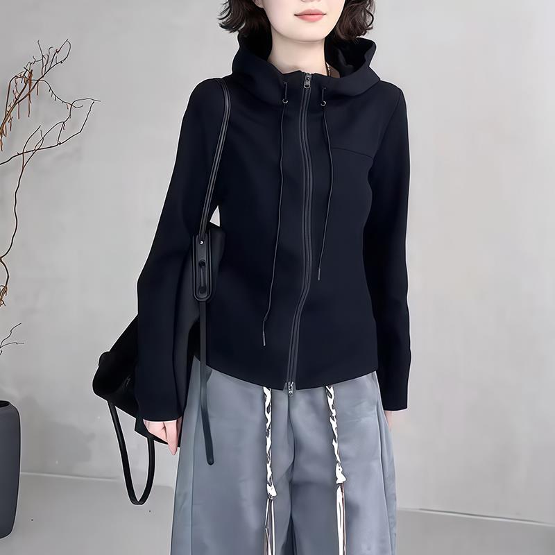 ROUMIKL时尚连帽卫衣女新款2025爆款时尚洋气修身上衣