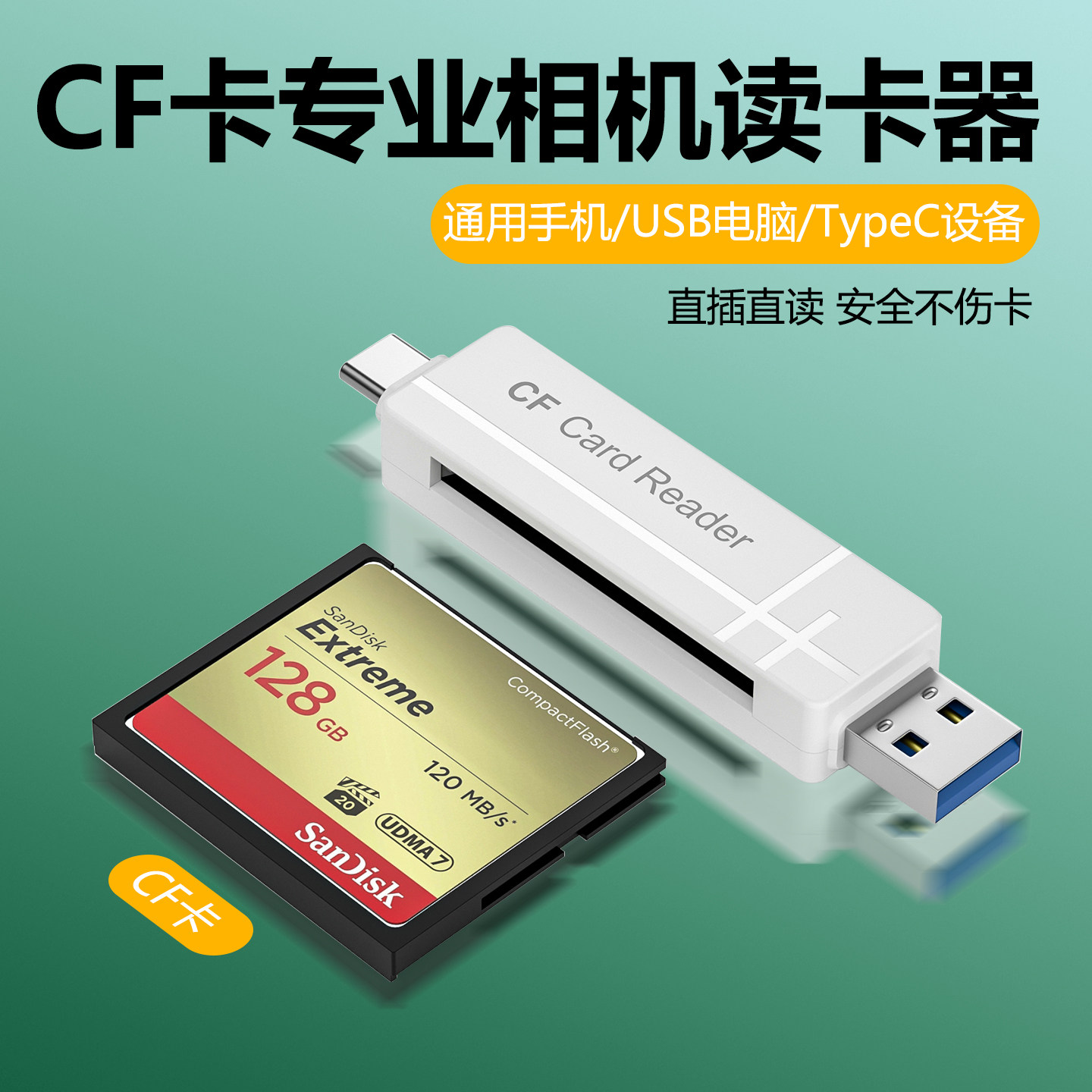 相机手机平板通用高速CF卡读卡器图片