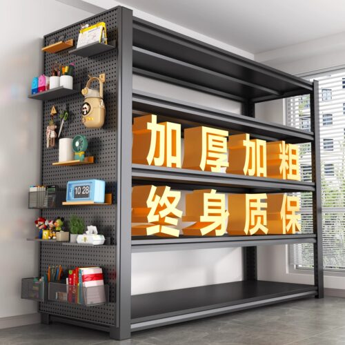家用货架钢制置物架落地多层储藏间阳台杂物快递收纳层架超市展示