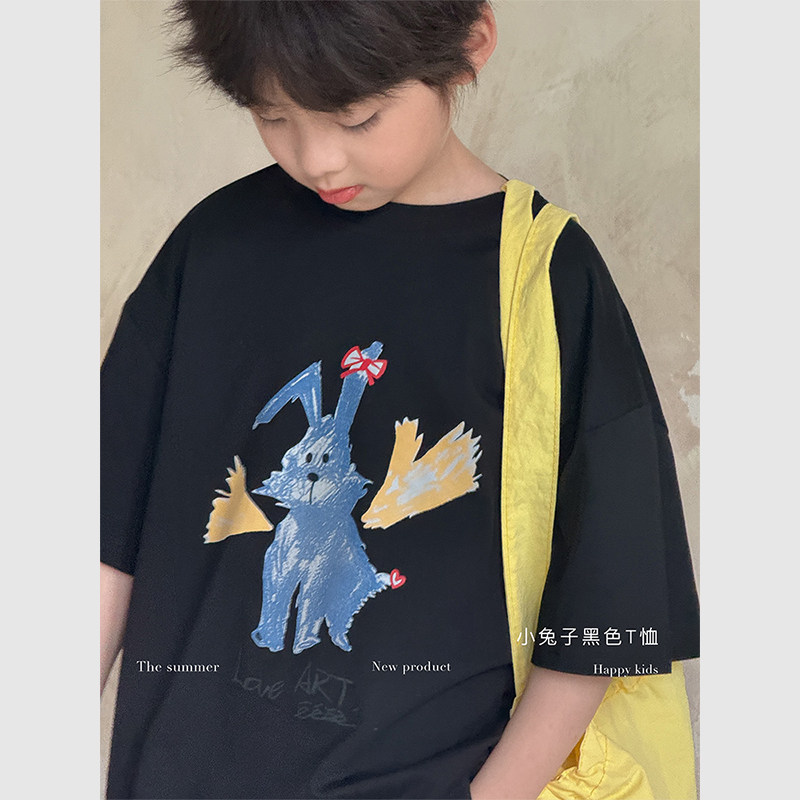 虾酱麻麻男童短袖t恤夏装2025新款上衣洋气卡通印花儿童半袖体恤,童装/婴儿装/亲子装,T恤,淘宝优惠券,粉丝福利购,淘宝优惠卷