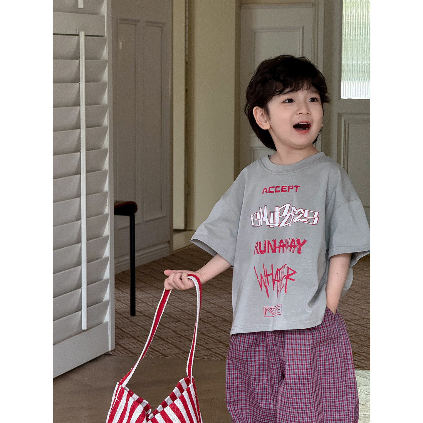 【小童】虾酱麻麻男童短袖t恤夏装2025新款上衣洋气儿童纯棉体恤,童装/婴儿装/亲子装,T恤,淘宝优惠券,粉丝福利购,淘宝优惠卷