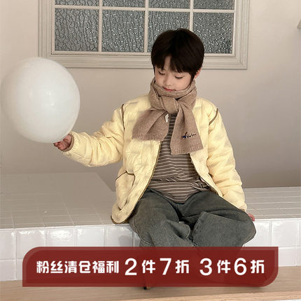 虾酱麻麻男童冬季加绒牛仔裤2024新款儿童直筒裤子中大童宽松长裤