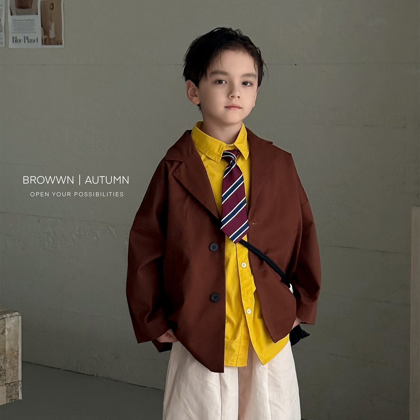 虾酱麻麻男童西装秋冬季2025新款男孩衣服韩系帅气儿童装西服外套