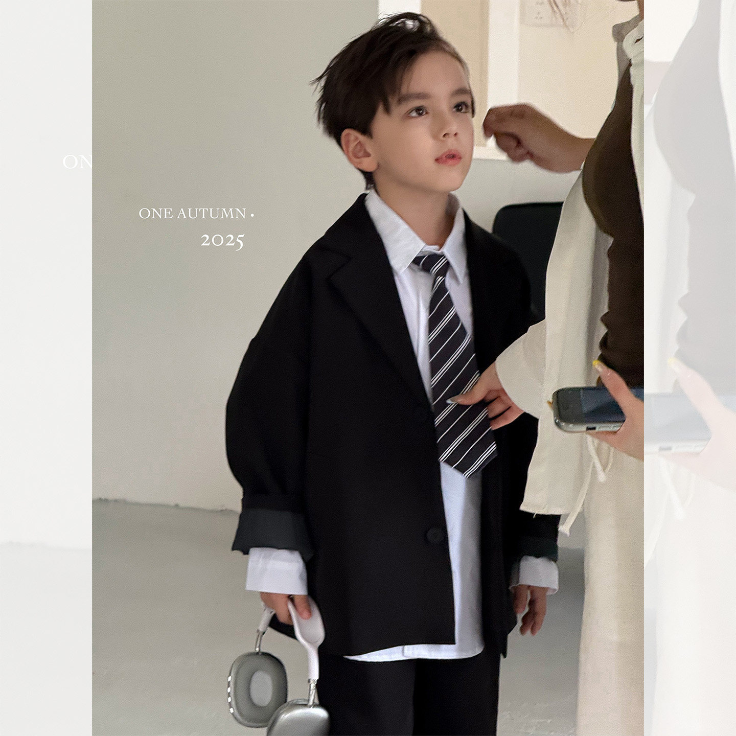 虾酱麻麻男童西装套装秋冬季2025新款男孩黑色上衣洋气儿童装短裤,童装/婴儿装/亲子装,套装,淘宝优惠券,粉丝福利购,淘宝优惠卷