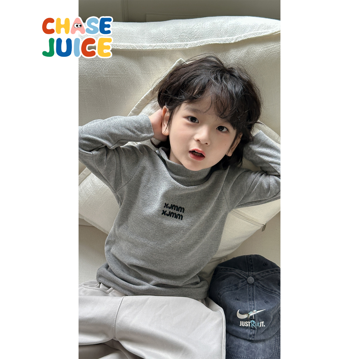 虾酱麻麻灰色打底上衣