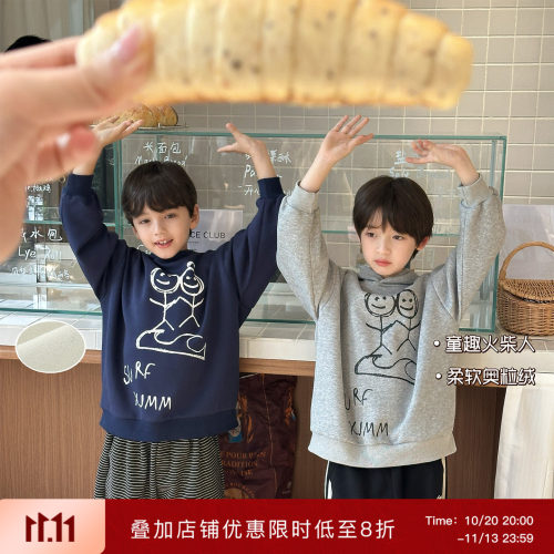 【10/20 20点上新 冬装新品首发】冬季加绒圆领印花卫衣