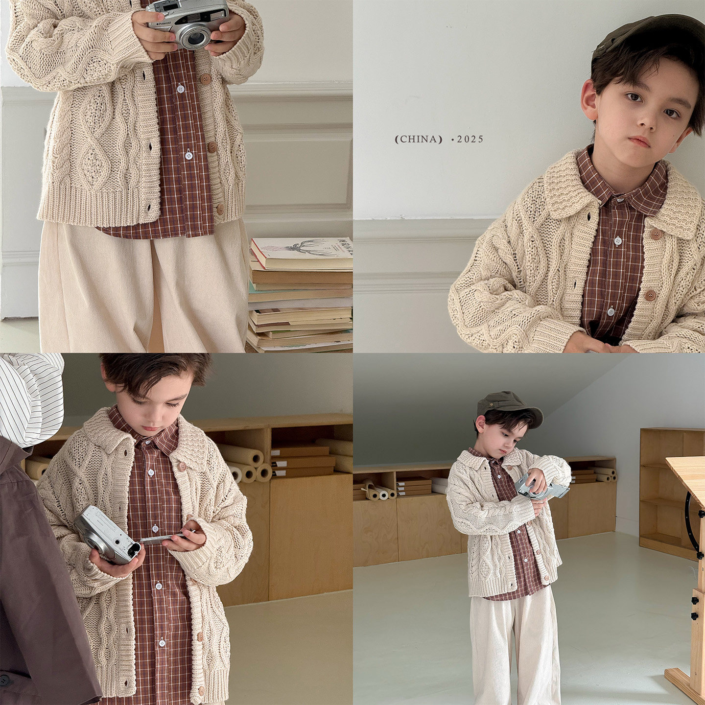虾酱麻麻男童针织外套秋冬装2025新款男孩上衣洋气儿童装开衫毛衣
