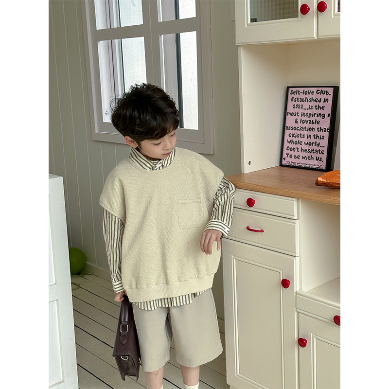 虾酱麻麻男童马甲外穿春秋装2025新款中大童马夹洋气儿童针织背心,童装/婴儿装/亲子装,马甲,淘宝优惠券,粉丝福利购,淘宝优惠卷