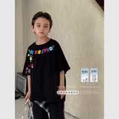 虾酱麻麻男童纯棉短袖 体恤 上衣卡通印花儿童半袖 t恤夏装 2025新款