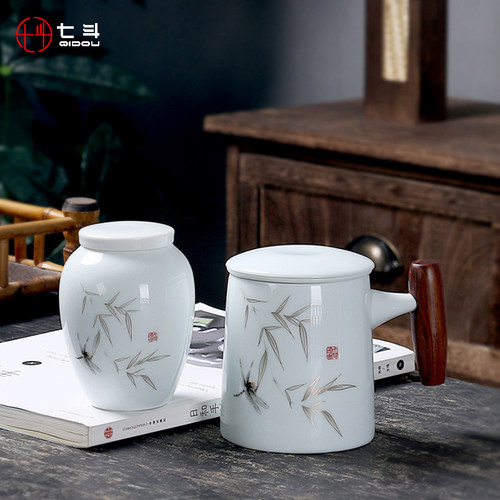 带盖分离送礼喝茶办公水杯