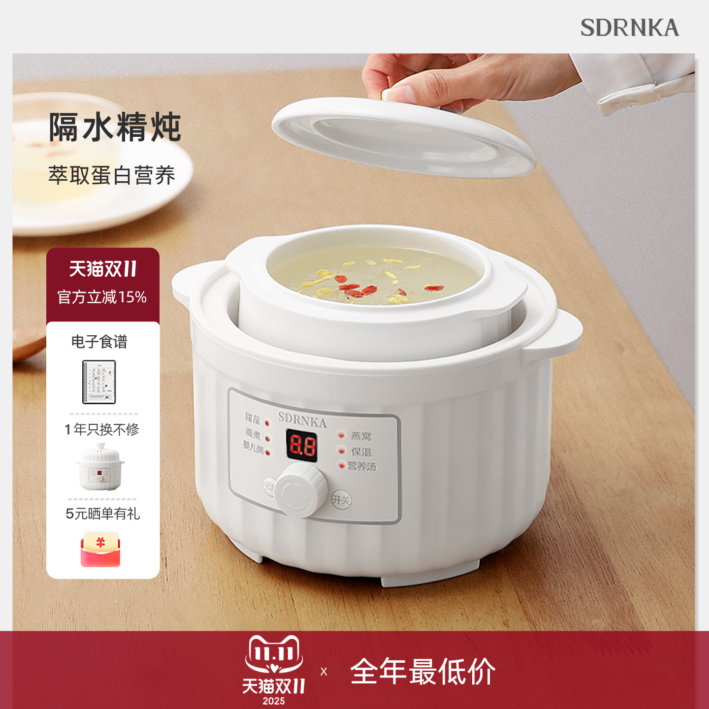 日本SDRNKA电炖锅燕窝炖盅隔水炖