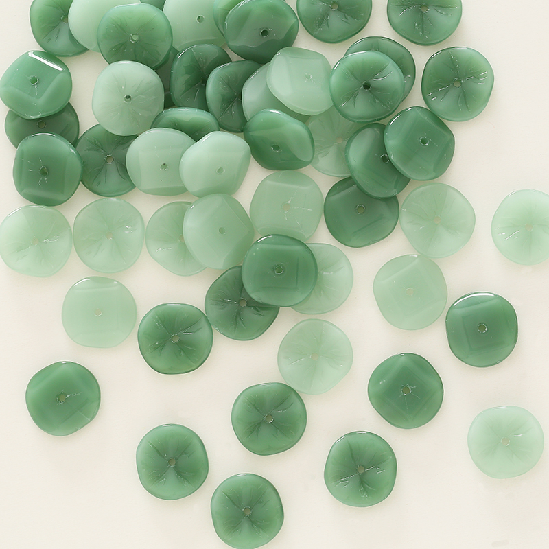 20颗16mm小号荷叶琉璃铜钱草叶子古月diy古风发簪头饰制作材料