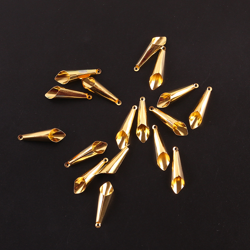 古月DIY手工饰品配件古风步摇发簪材料 24MM喇叭形吊坠铁质花片