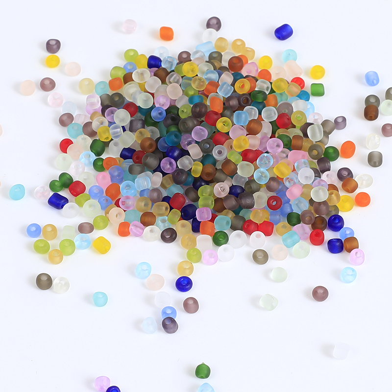 4mm磨砂米珠透明超优质珠子diy手工串珠项链手链挂件散珠饰品材料