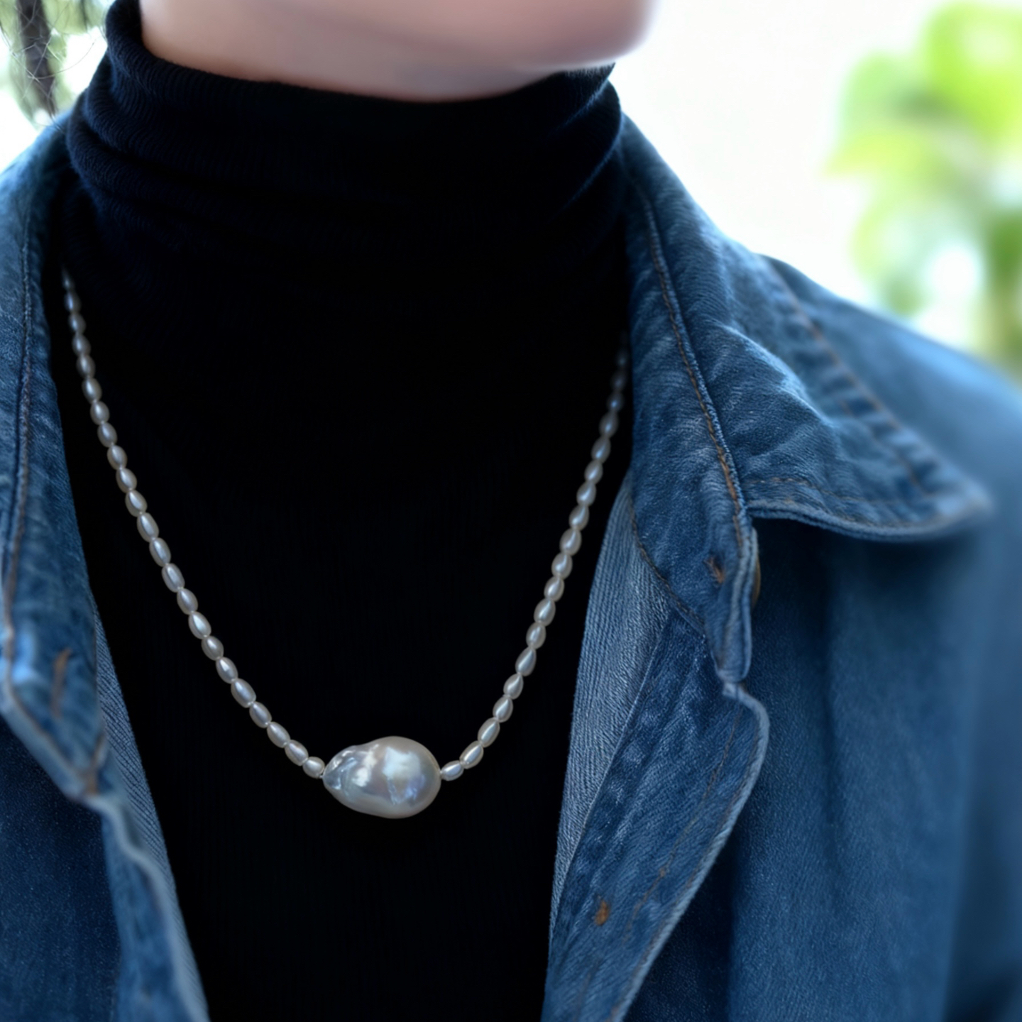 天然异形炫彩大巴洛克珍珠项链