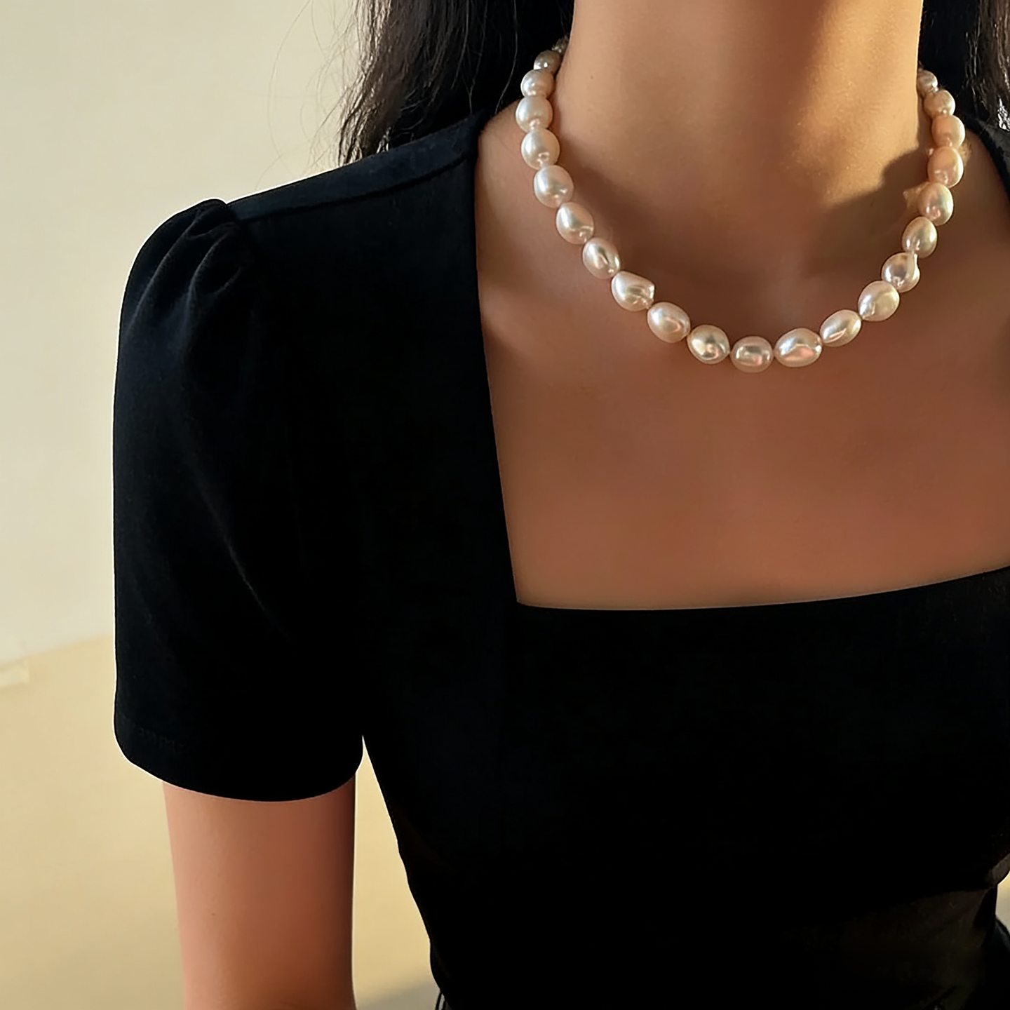 巴洛克淡水不规则强光珍珠项链女轻奢法式锁骨链高级颈饰毛衣链,珠宝/钻石/翡翠,颈饰,淘宝优惠券,粉丝福利购,淘宝优惠卷