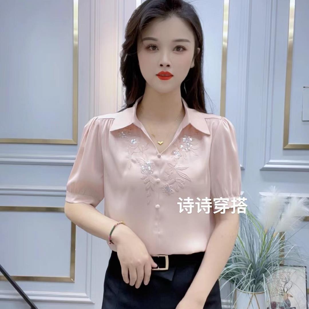 夏季新款百搭洋气短袖衬衣