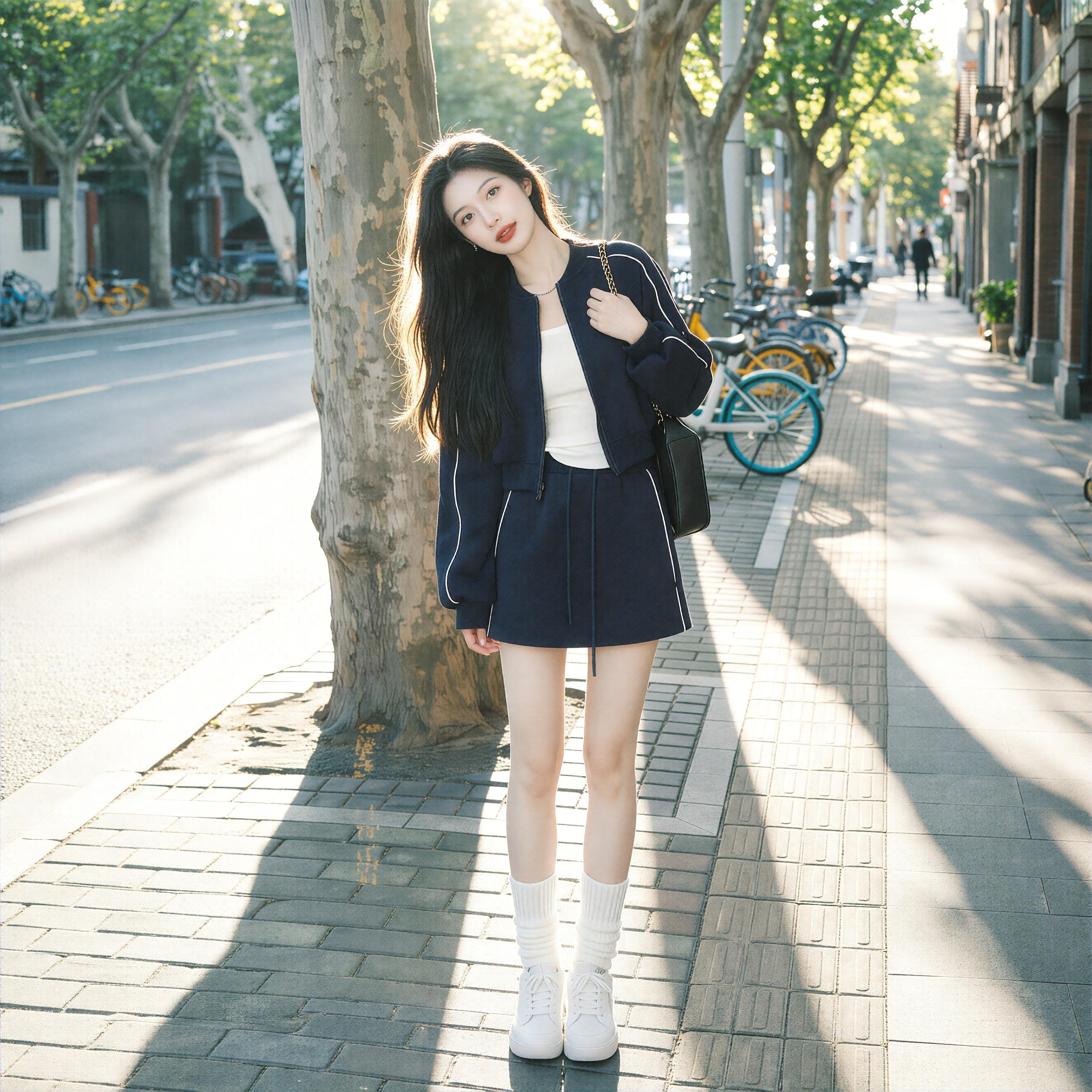 2026年春秋新款时尚休闲运动套装女高级感韩系卫衣外套短裙两件套