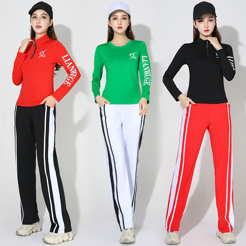 2022运动广场舞卫衣长袖时尚立领团队表演服可印字2270套装