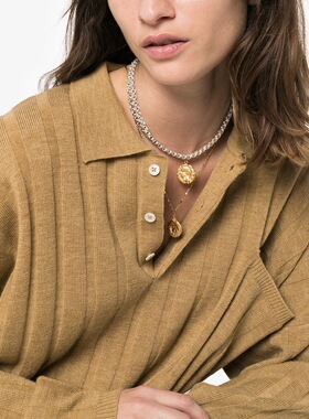 北欧Tot  polo领2020美女装百搭羊毛衫气质套头翻领宽松型毛衣