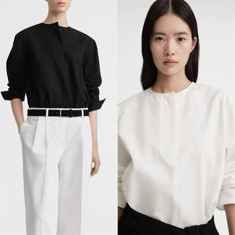 长袖棉质衬衣百搭宽松廓形