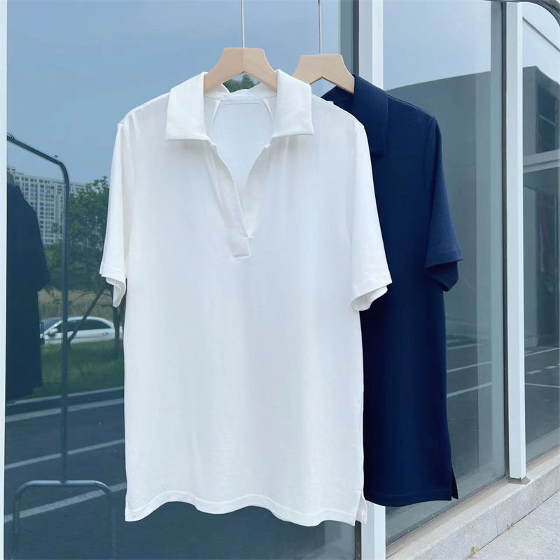 ROW风休闲宽松翻领POLO衫短袖T恤女棉质上衣夏季新款百搭简约风,女装/女士精品,POLO衫,淘宝优惠券,粉丝福利购,淘宝优惠卷