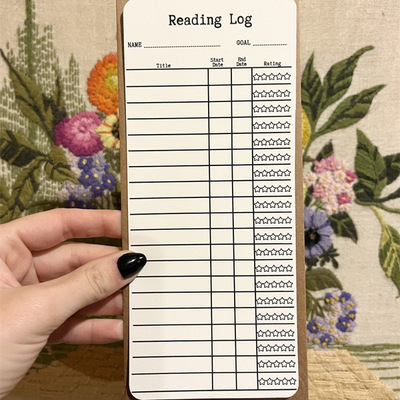 跨境新品纸质书签Library Card Bookmark  Reading List Bookmark