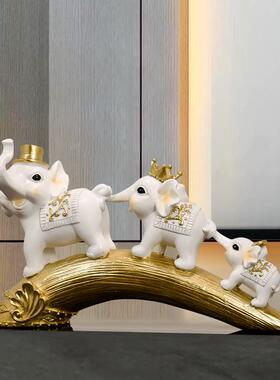 新中式亲子象大象客厅酒柜电视柜摆件家居玄关三只小象装饰品摆设