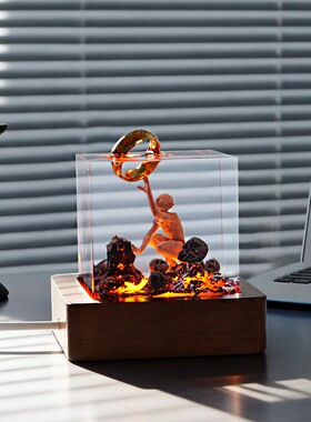 万圣节款咕噜姆魔戒树脂工艺品立方体桌面摆件小夜灯纪念礼品