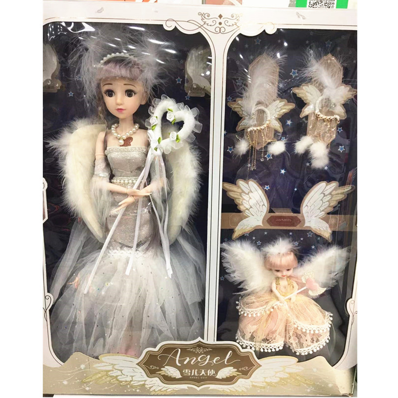 灵雪儿公主带翅膀天使音乐洋娃娃女孩儿童过家家玩具节日大礼盒