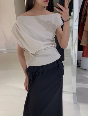 一字肩小众设计女神上衣