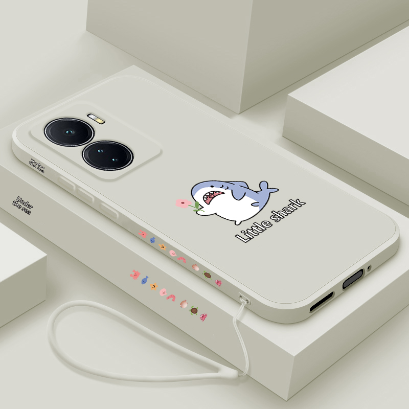 适用vivoiqooz6手机壳新款液态硅胶iQOOZ6X保护套爱酷z6镜头全包防摔icoo卡通小鲨鱼iq00男女款v1v0个性简约