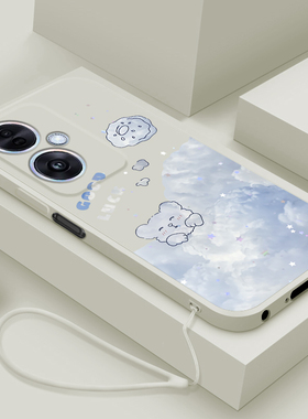 适用oppoa1s手机壳新款OPPOA1i保护套液态硅胶0pp0卡通云中小兔CPH1925直边个性创意男女款0pp0镜头全包防摔