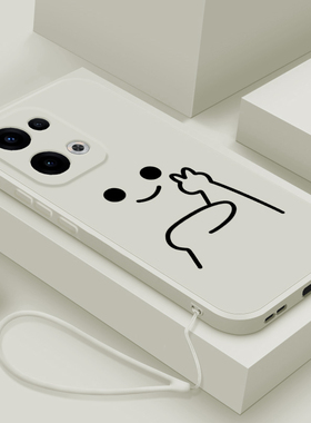 适用opporeno13手机壳直边简约比耶Reno13PRO保护套液态硅胶0pp0镜头全包防摔0PP0Ren013Pr0个性创意男女款