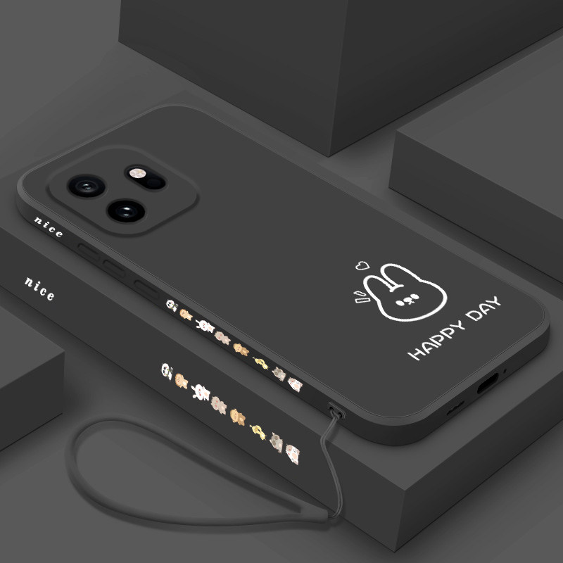 适用一加15T手机壳简约小熊小兔oneplus+15直边液态硅胶男女款1+15全包防摔保护套一加十五超薄可爱软壳
