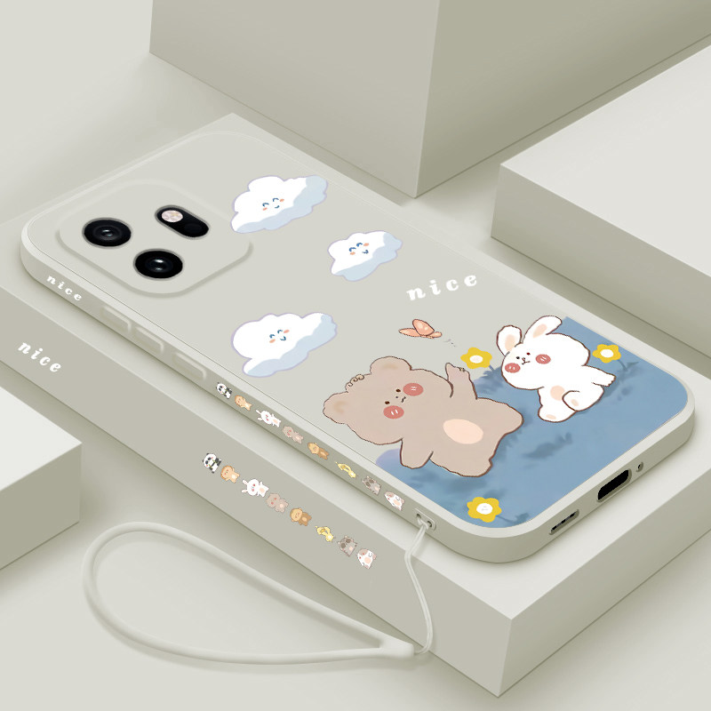 适用一加15T手机壳卡通小熊小兔oneplus+15保护套新款液态硅胶1+15超薄可爱男女款一加十五镜头全包防摔
