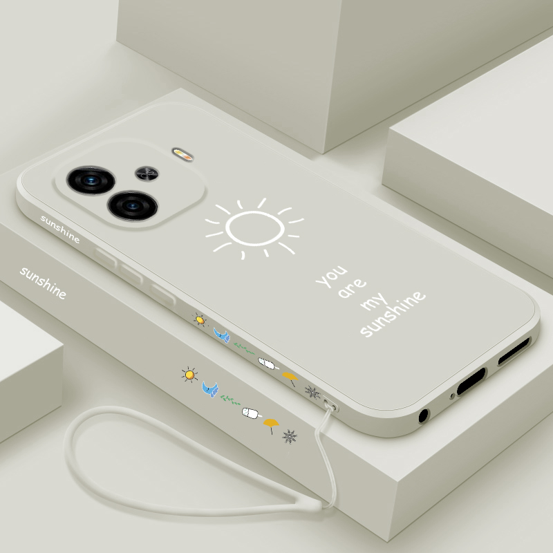 适用iqooz9turbo长续航版手机壳简约晴天爱酷z9Turbo长续航版新款液态硅胶v1v0保护套PKP110直边防摔男女款