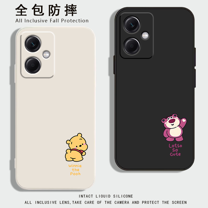 适用Redmi红米note12pro+手机壳12Tpro液态硅胶保护套noto12Rpro简约小熊极速版全包男女款turbo超薄防摔