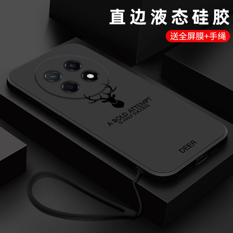 适用华为畅享90promax手机壳新款创意麋鹿畅想90plus液态硅胶保护套九十超薄可爱男女款CX90P镜头全包防摔