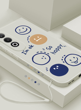 适用oppok12plus手机壳新款液态硅胶OPPOK12PLUS保护套个性创意女款0poppo简约五个笑脸PKS110全包防摔