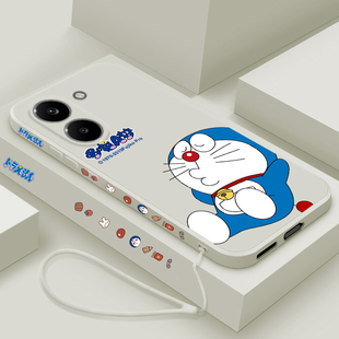 适用红米turbo5手机壳卡通叮当猫小米turbo5max液态硅胶保护套TurBo5Max超薄可爱男女款Redmi镜头全包防摔