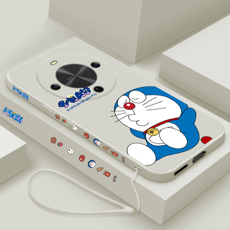 适用于华为畅享70x尊享版手机壳畅想70x活力版液态硅胶保护套70pro卡通叮当猫70s时尚男女款70z镜头全包防摔