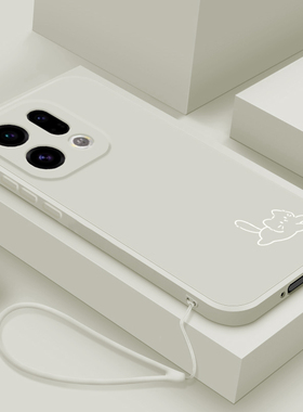 适用oppofindx9手机壳小猫小鱼OPPOFindx9Pro新款液态硅胶PLG120保护套全包创意男女PLJ110直边简约防摔软壳