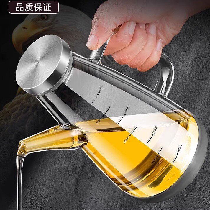 油壶耐热玻璃油瓶厨房大容量高硼硅酱油醋调料瓶防漏不挂油带刻度