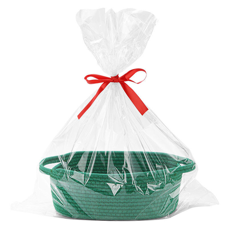 北欧INS收纳筐棉绳编织零食玩具提手收纳篮椭圆形置物篮礼品篮子