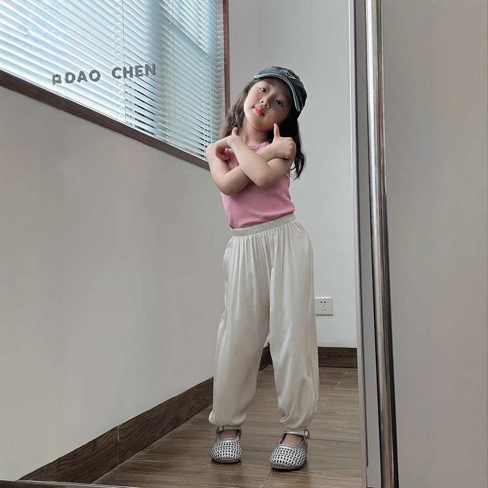 儿童长裤宝宝防蚊裤薄款男女童灯笼裤透气九分宽松外穿裤子