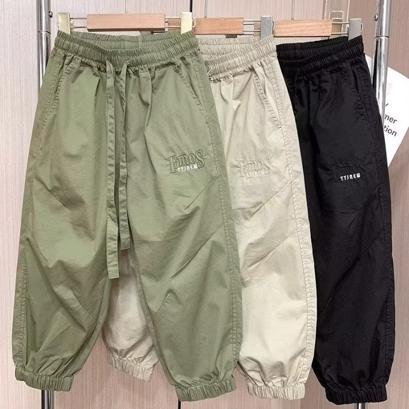 男童夏季纯棉裤子6-15岁中大童春秋薄款防蚊裤儿童痞帅韩版长裤潮