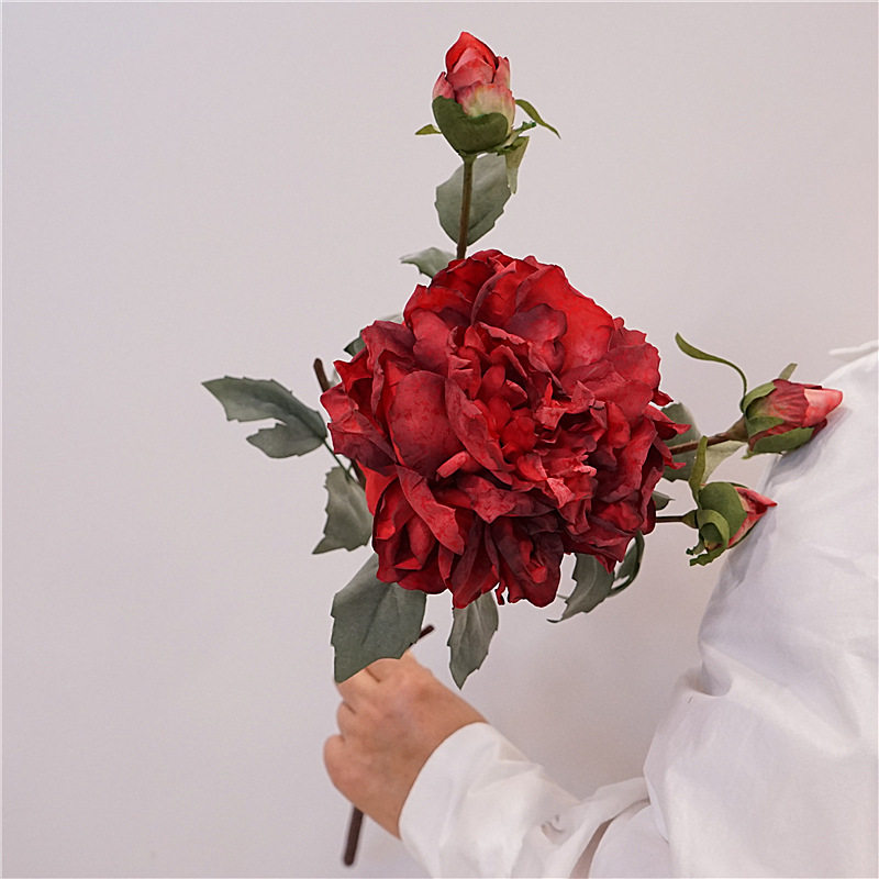 欧式仿真花牡丹花餐桌装